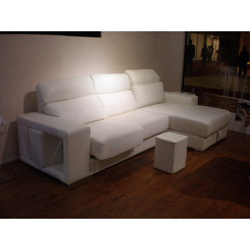 Echtes Leder Chaise Leder Sofa Elektrisch Verstellbares Sofa (708)